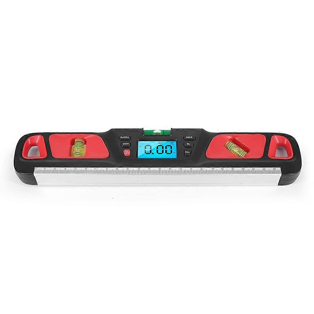 Digital Level Inclinometer with Precision Angle Measurement and LCD Display, Red