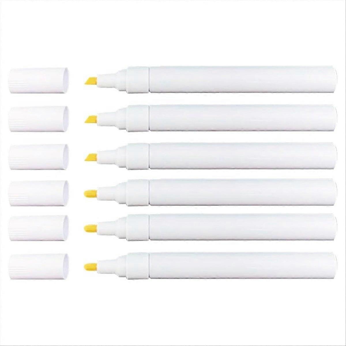 6 Pack Empty Refillable Paint Pens, 3mm/6mm Round and Slanted Tips