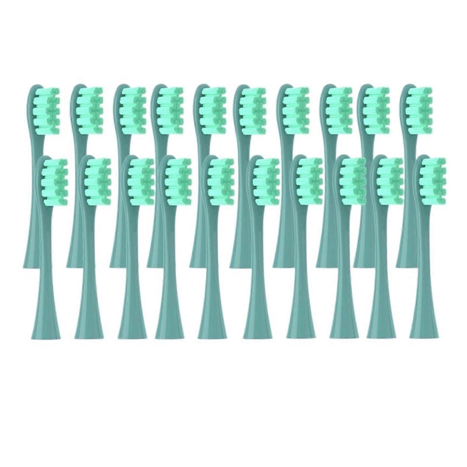 Electric Toothbrush Replacement Heads 20 Pack Green, Soft Bristles, for Oclean Models