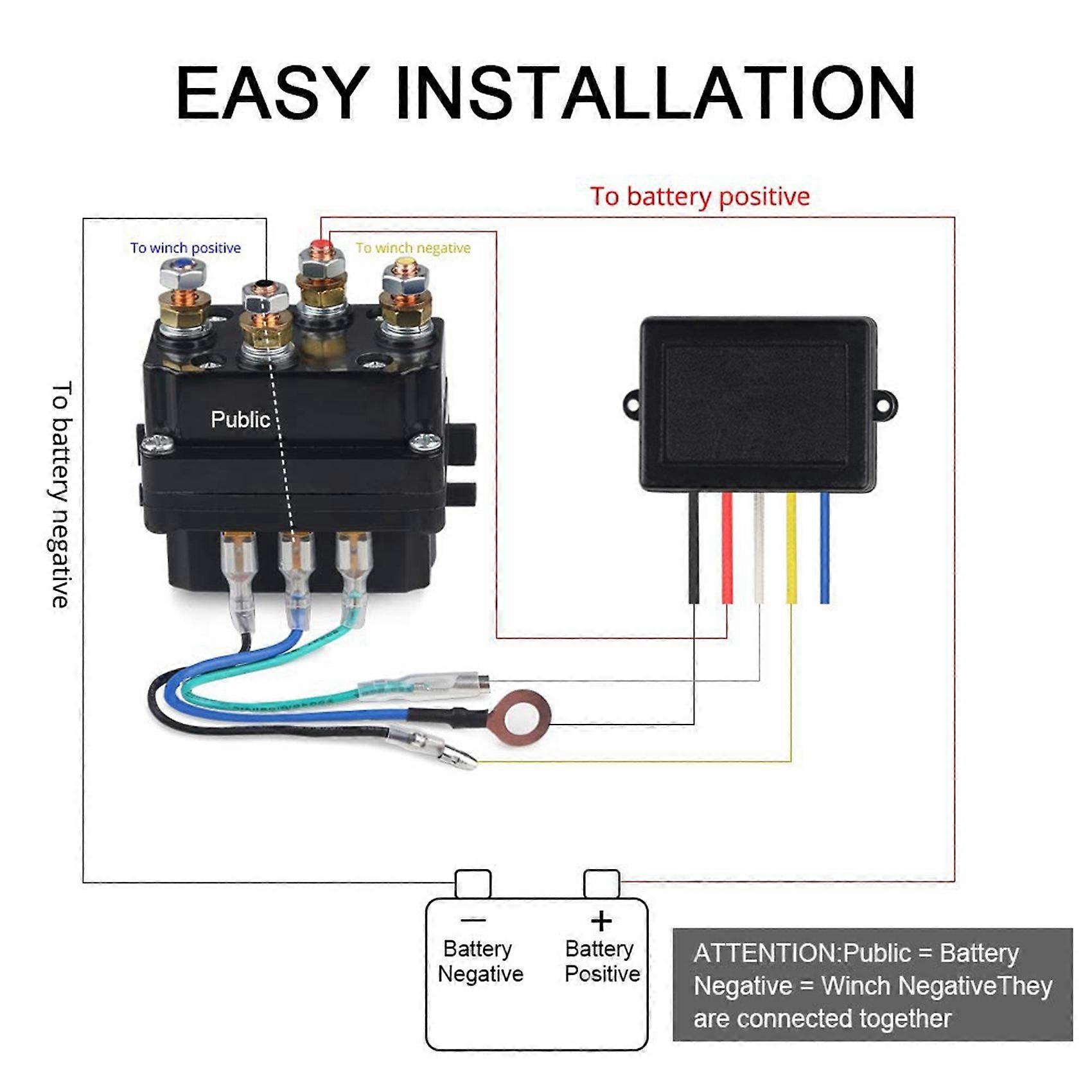 2X Wireless Electric Winch Remote Control Kit Relay Winch Control System Universal Handheld Switch