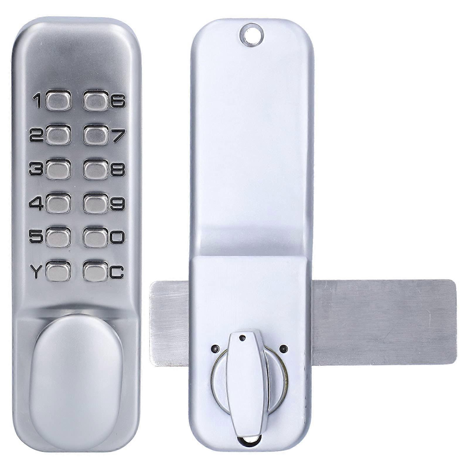 Mechanical Keypad Door Lock with Handle, Keyless Code Access, Battery Metal Gate Cabinet Lock