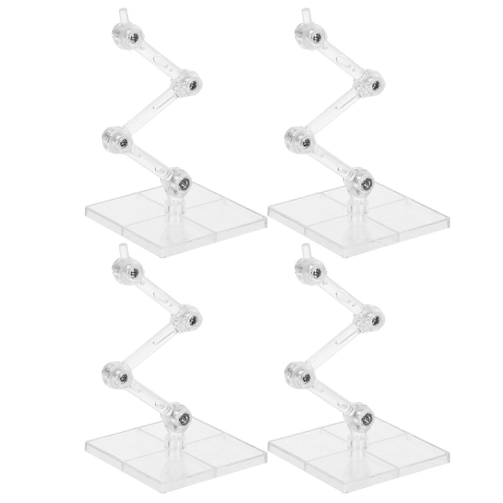 4pcs Clear Adjustable Action Figure Stand for Full Visibility Doll Display and Stable Support