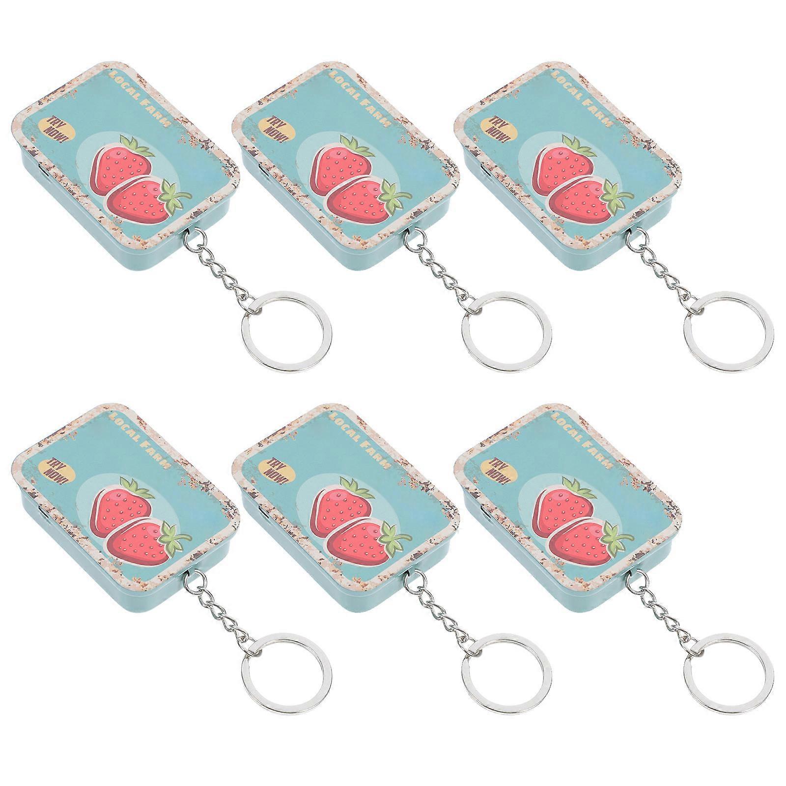 Candy Jar Tinplate Cookie Box Elegant Design Home Use Rectangular Shape Keep Fresh 6Pcs