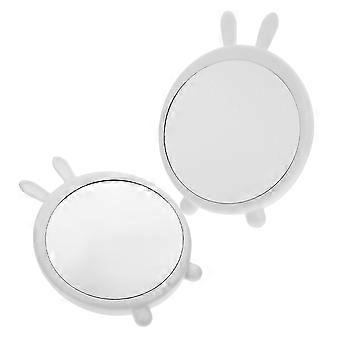 White ABS Desktop Makeup Mirror for Women 2Pcs with Stand for Desk