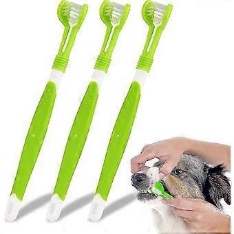 Hondentandenborstel, Huisdier Tandenborstel, Triple Head Dog Tandenborstel, Toevoeging Bad Breath Gift