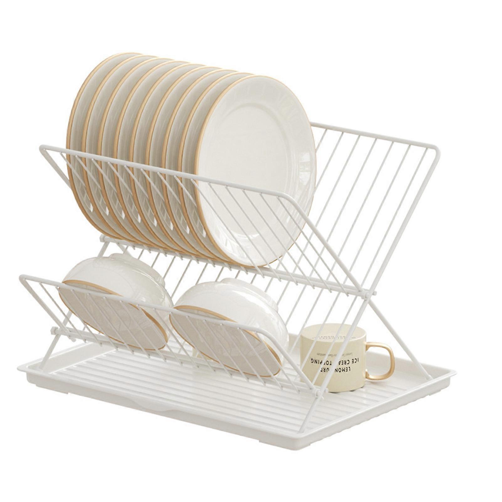Foldable Drain Bowl Rack with Extendable Strainer for Dishes