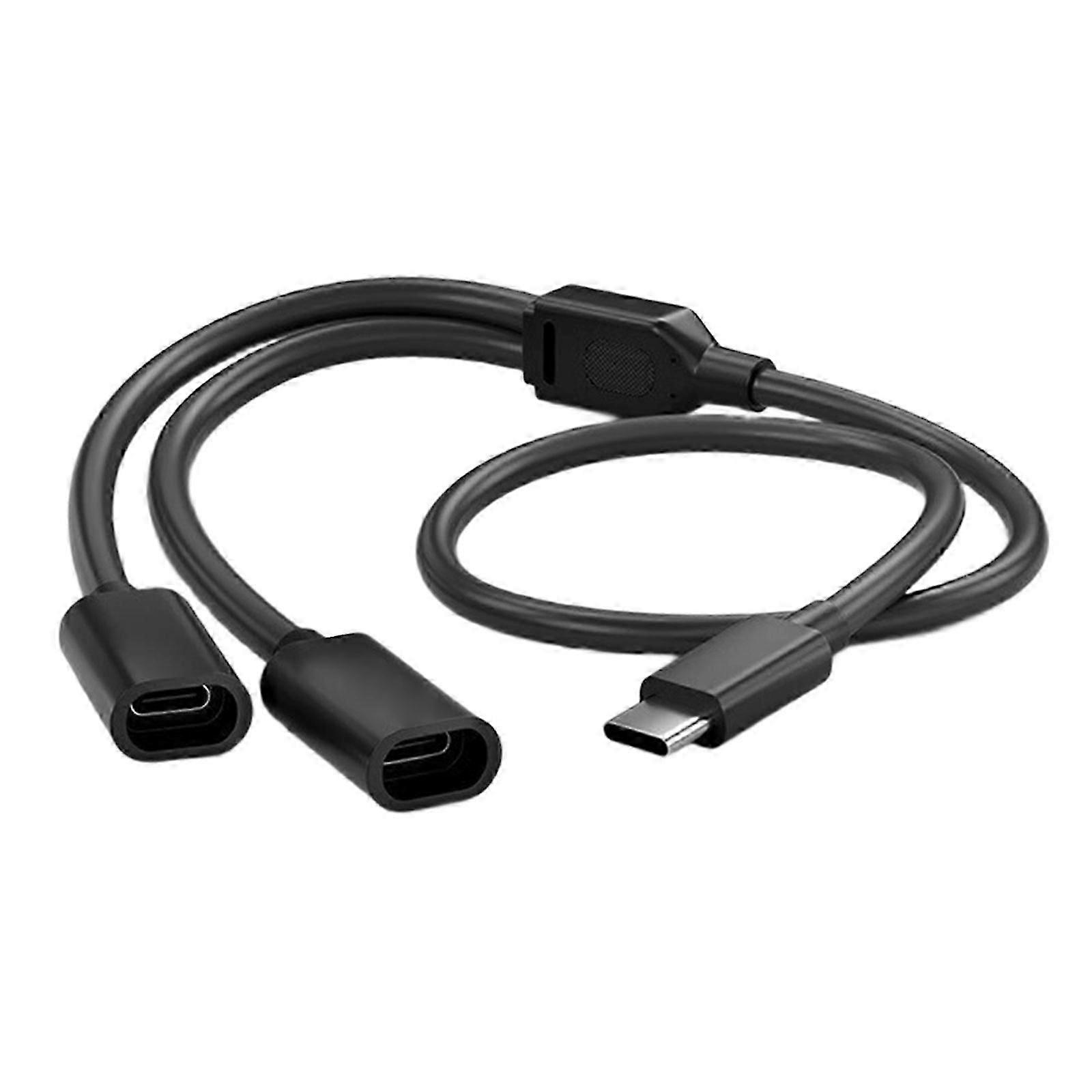 Solar Powered Security Camera Power Cable Type C Splitter Support OTG Function Outdoor Use Flexible PVC Coating White