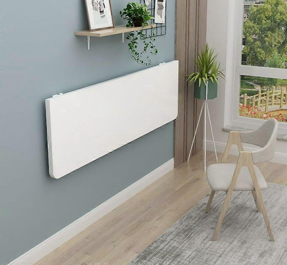 Wall Mounted Folding Desk White Drop Leaf Table 70x30cm Space Saving Workbench for Home Office