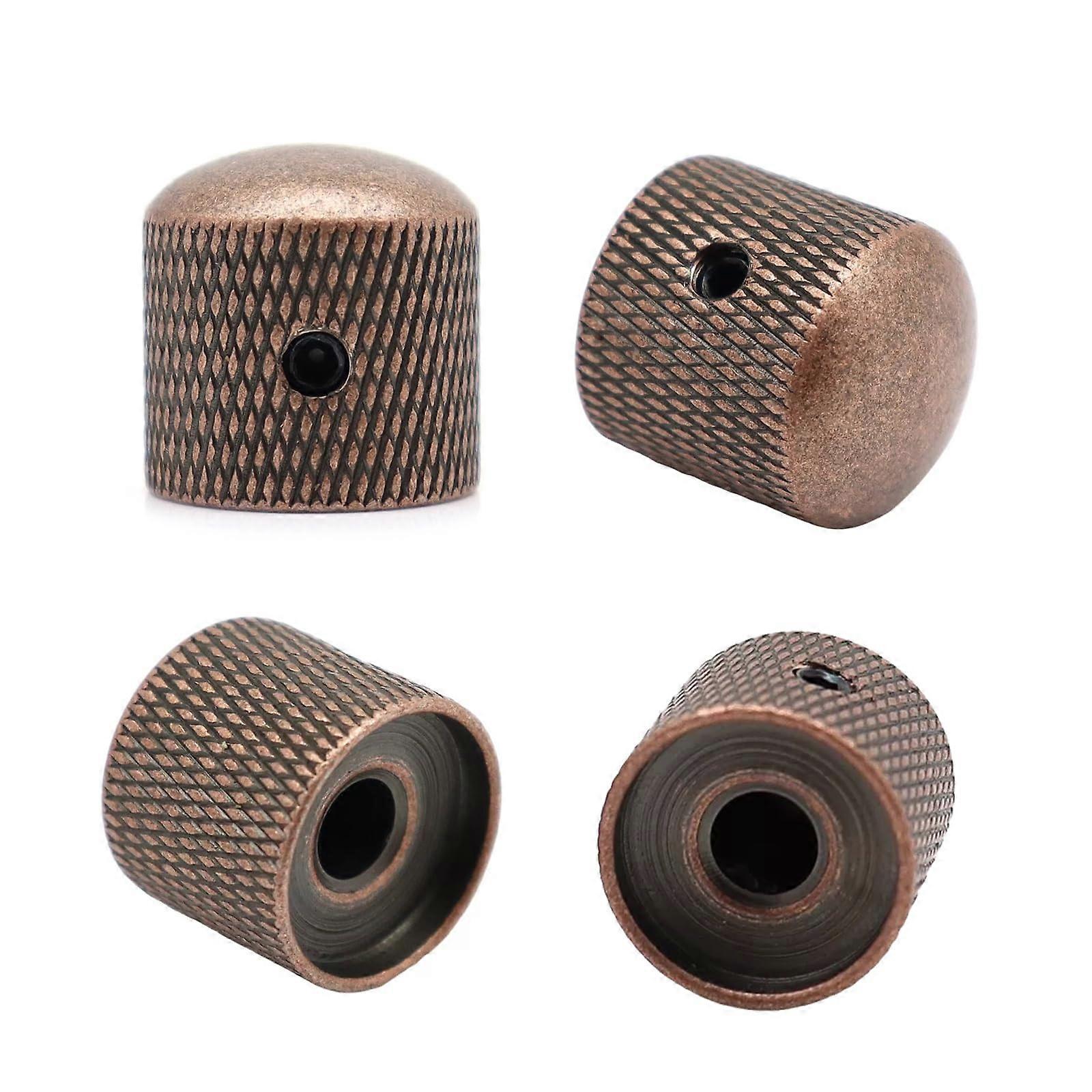 4Pcs Red Copper Guitar Control Knobs Metal Electric Guitar Knobs for Fender Telecaster Gibson Les Paul