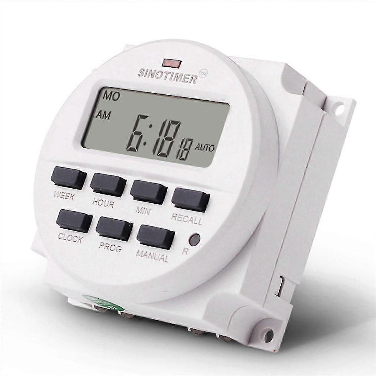 2X Tm618N-2 Lcd 1.6 Inch Digital 220V Ac Programmable Timer Switch with Relay Inside & Countdown Tim