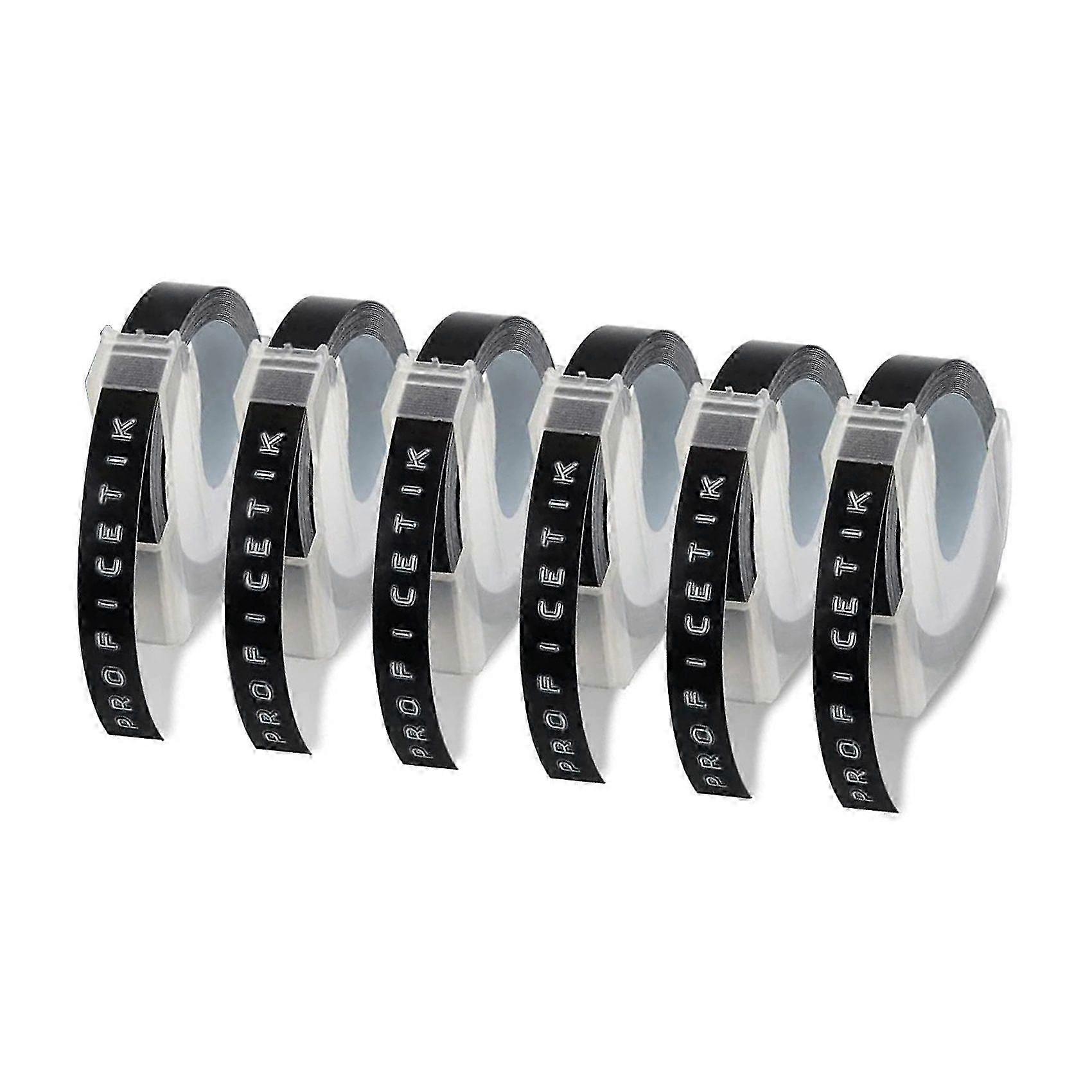 6 Pcs 9mm Replacement Tape for Embossing Label Maker Model 1880 E-101