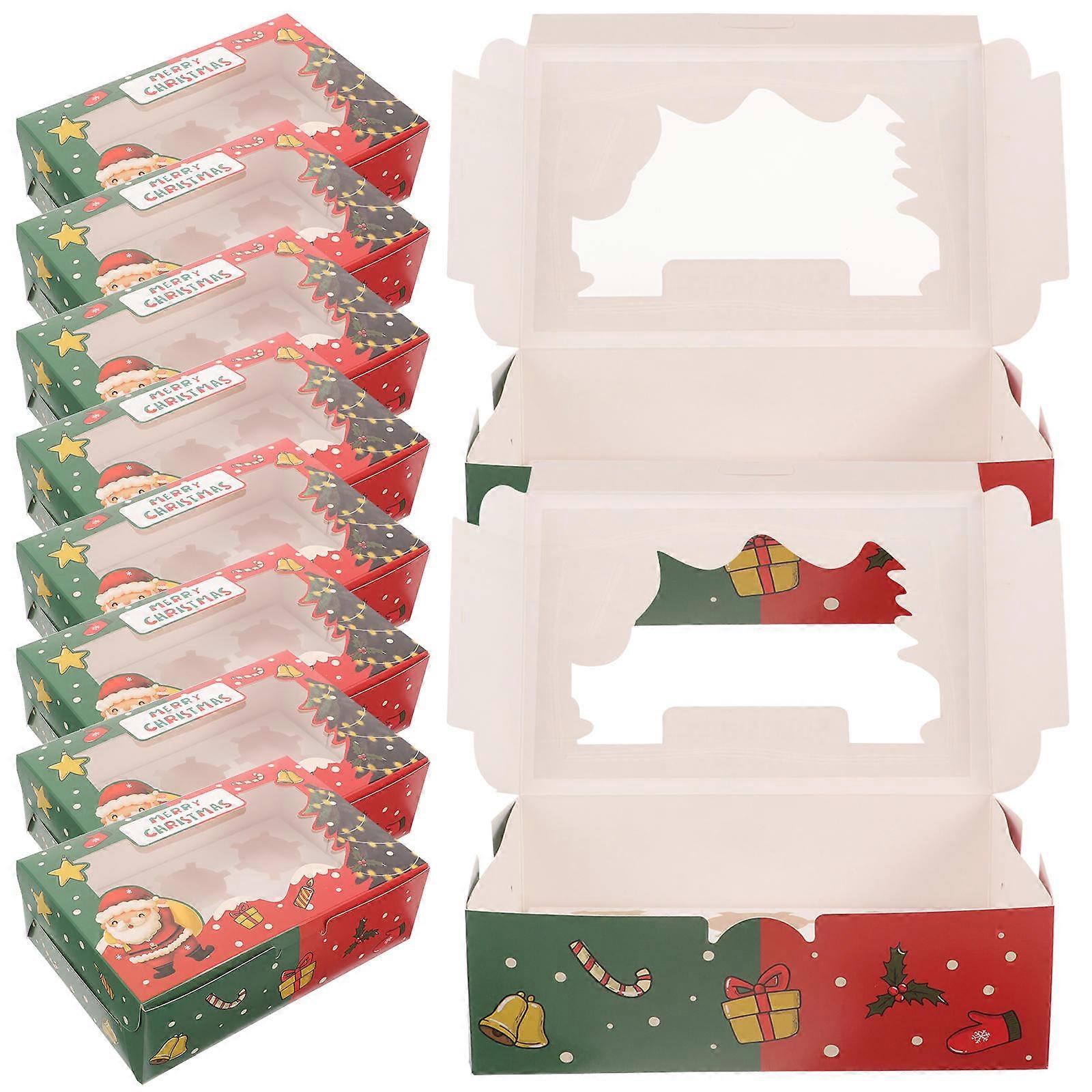 Cake Storage Boxes Paper Dessert Boxes for Decor 10Pcs with Window
