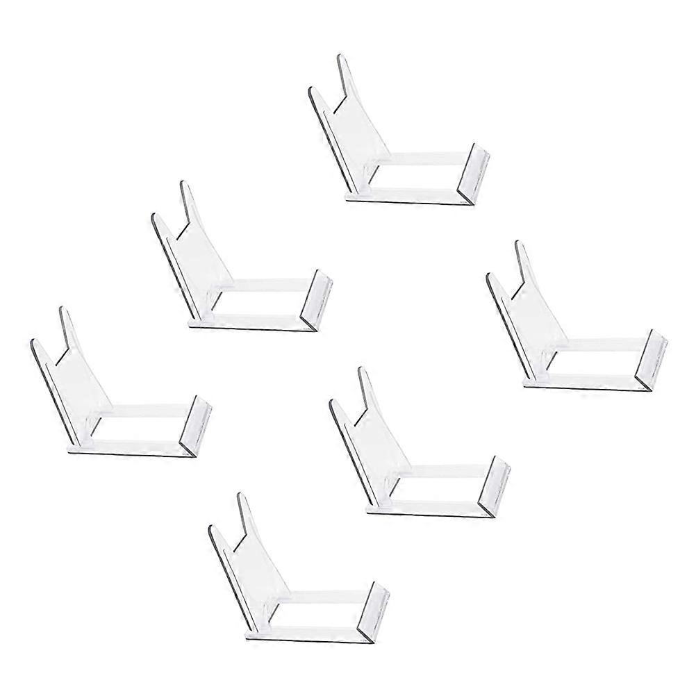 Transparent Plastic Display Rack Plates Storage Holders for 6Pcs