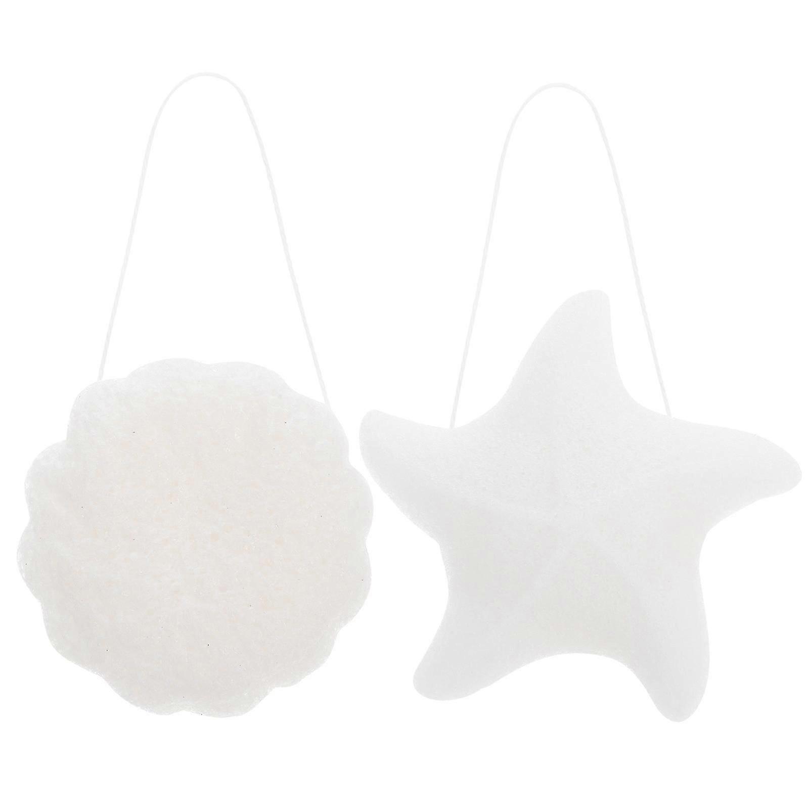 Éponge de bain douce pour bébé, lot de 2, blanche