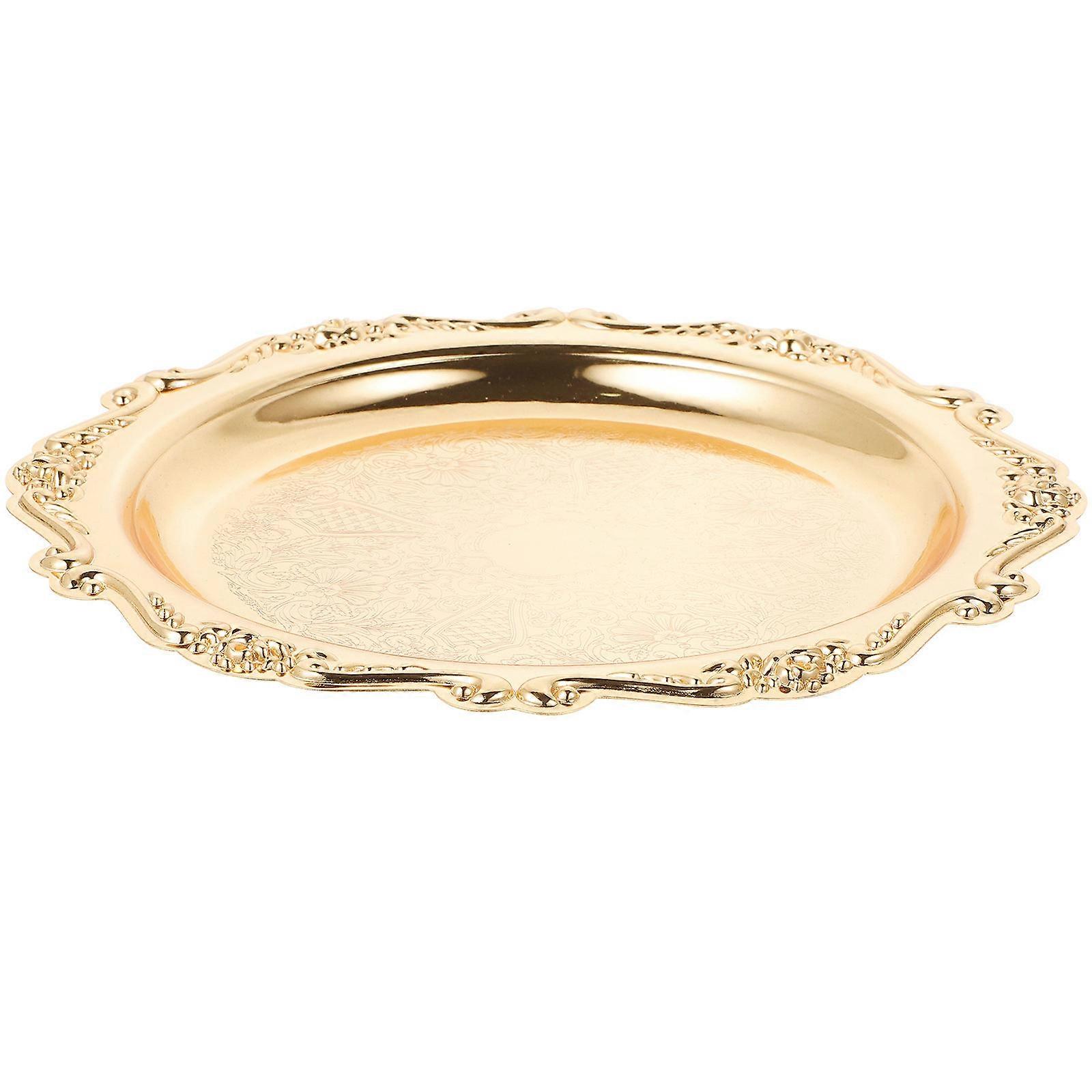 Golden Serving Tray Elegant Snack Serving Platter for Entertaining