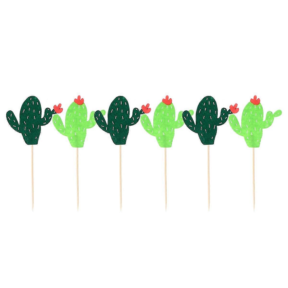 Cake Decor Creative Cactus Cake Topper for Decoration 6Pcs Pack