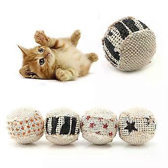 Random Style Small Ball Cat Toy Interactive Cat Toys Play Chewing Rattle Scratch Catch Pet Kitten Cat Exercise Toy Balls Tools