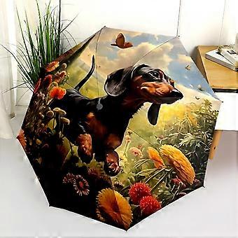 1PC cute dog pet puppy Umbrella Portable Folding Umbrella Iron Frame Hole Bone Structure Outdoor Home Umbrella A2