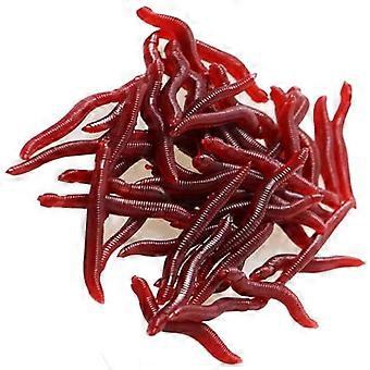 100 stücke 4 cm Lange Künstliche Rote Würmer Regenwurm Silikon Angelköder