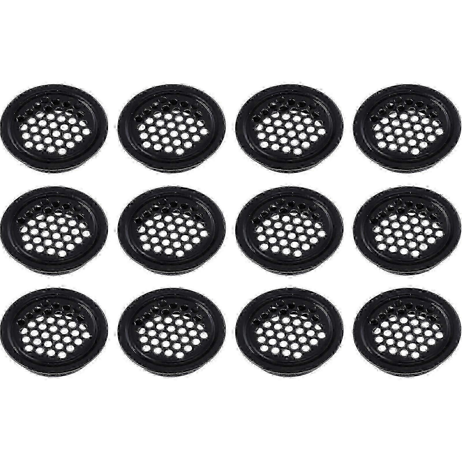 Black Vent Cover Round Ventilation Device for Air Circulation 20Pcs Set