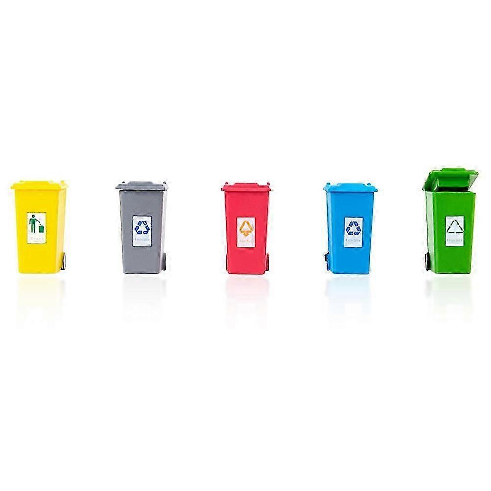 Tiny Trash Can Model Sand Table Layout Decor 0.5X0.9CM Assorted Color DIY Material 5Pcs