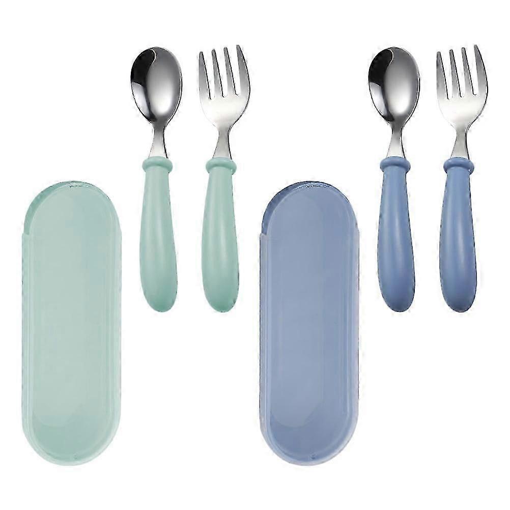4 Sets Kids Spoons & Forks | Cartoon Tableware Kits