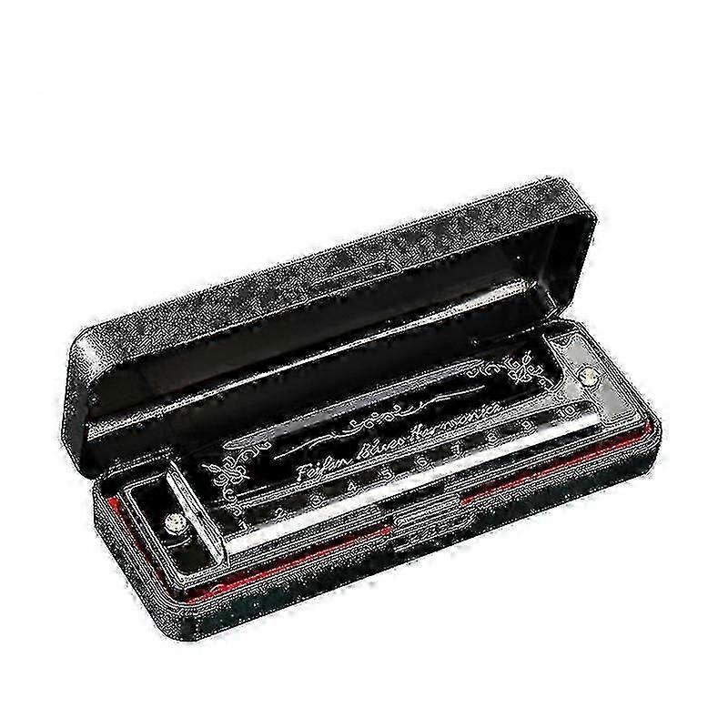 10 Hole 20 Harmonica Blues Deluxe Harmonica: Beginner C Harmonica - Black