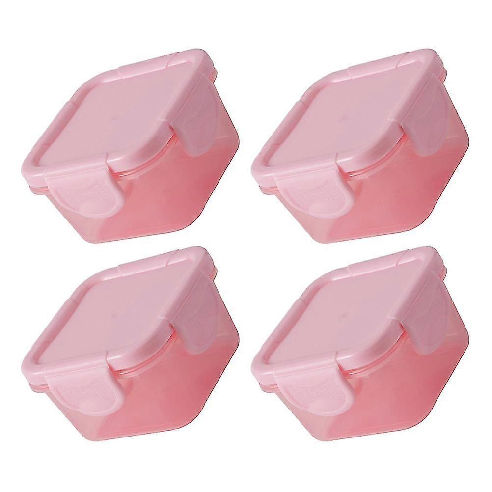 4Pcs Mini Fresh-Keeping Boxes Lidded Vegetables Containers Condiment Case