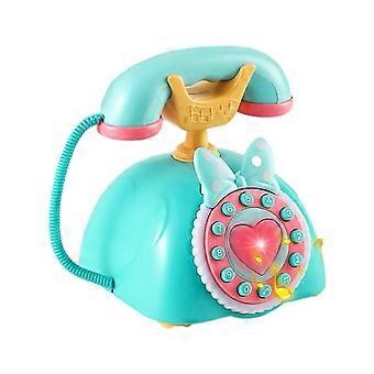Nieuw speelgoed met muziek, prinsessentelefoon, speelgoed met Chinese en Engelse taal voor het leren van vroege educatieve toepassingen, vaste telefoon voor jongens en meisjes, groen.