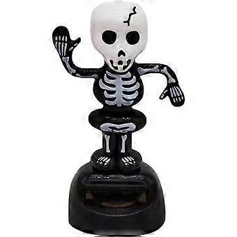 Solar Dancing Skeleton Pumpkin Shaking Head Doll, Spooky Bobblehead Toy for