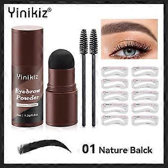 Puder do modelowania brwi, puder do brwi, pędzelek do brwi z uszczelnieniem, zestaw kart do brwi, modyfikacja linii włosów 1