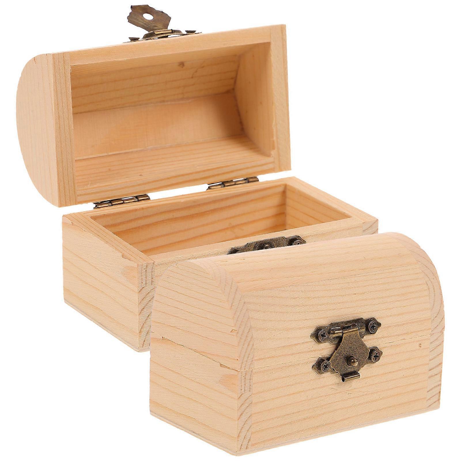 2Pcs Solid Wooden Arc Design Storage Boxes Gift Boxes Treasure Boxes (Small)