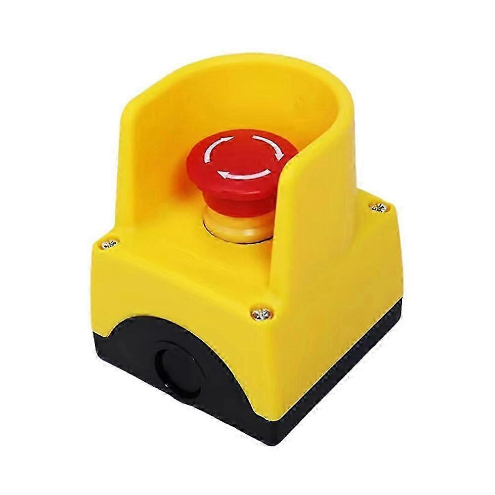 Emergency Stop Button Switch E-Stop Power Shut Off Red Mushroom Head Push Button Switches with Box