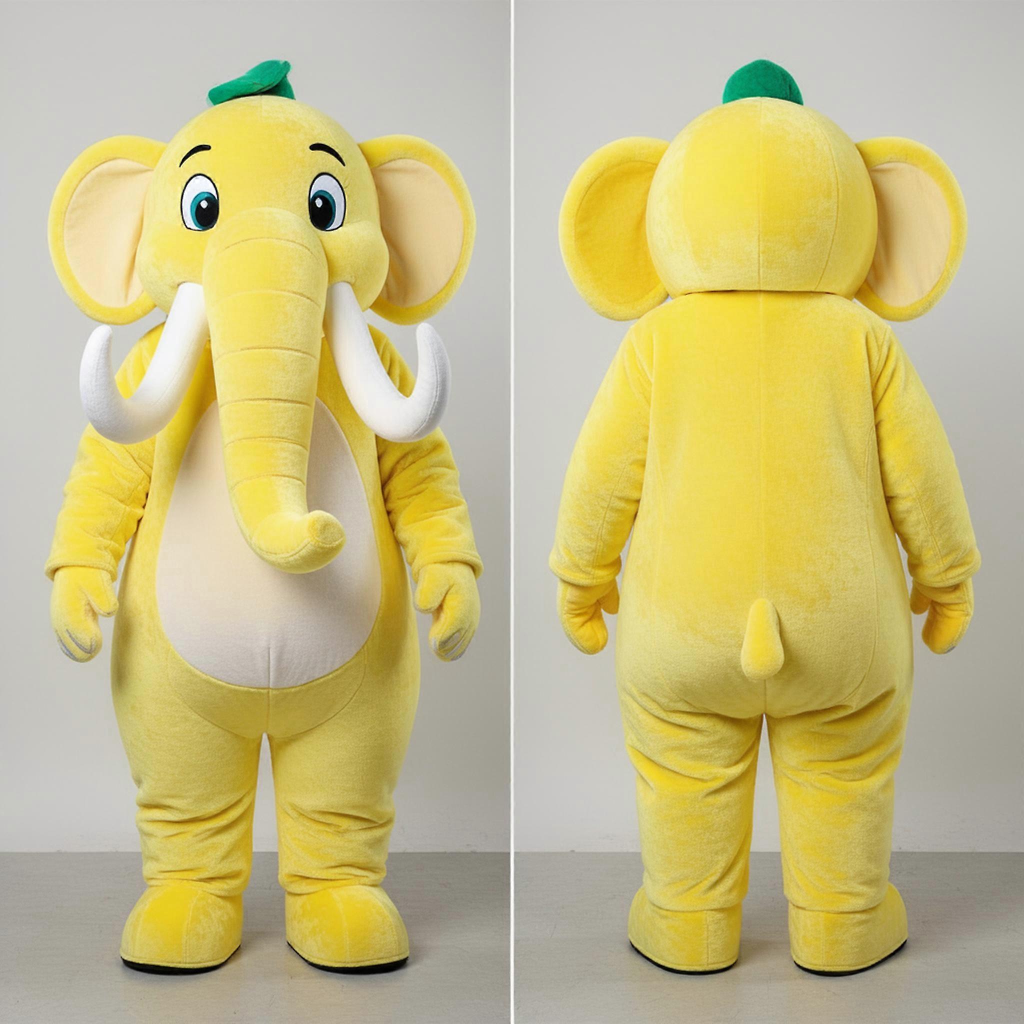 MASTICOT Lemon Yellow Cartoon Mammoth Mascot