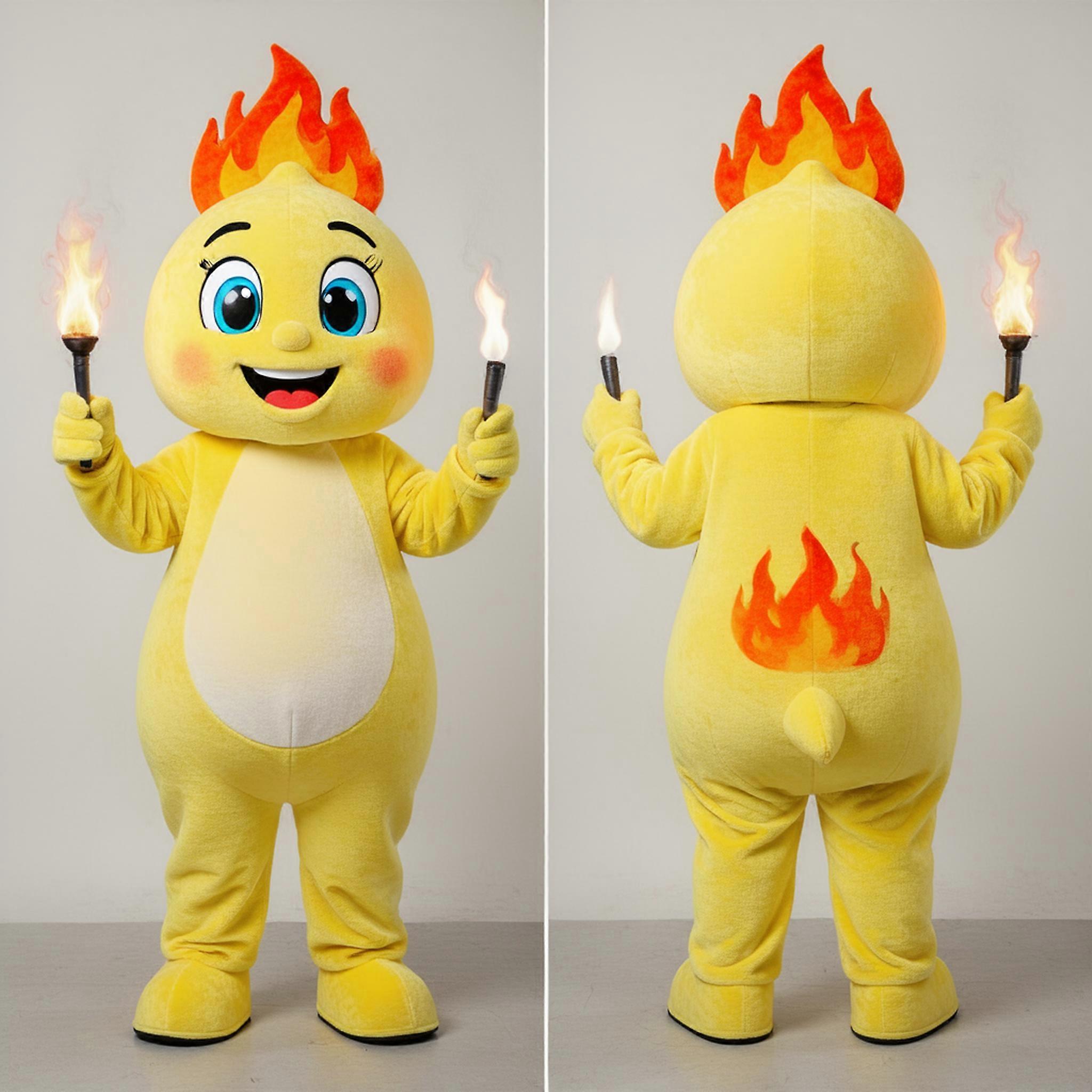 MASTICOT Lemon Yellow Fiery Grin Fire Eater Mascot