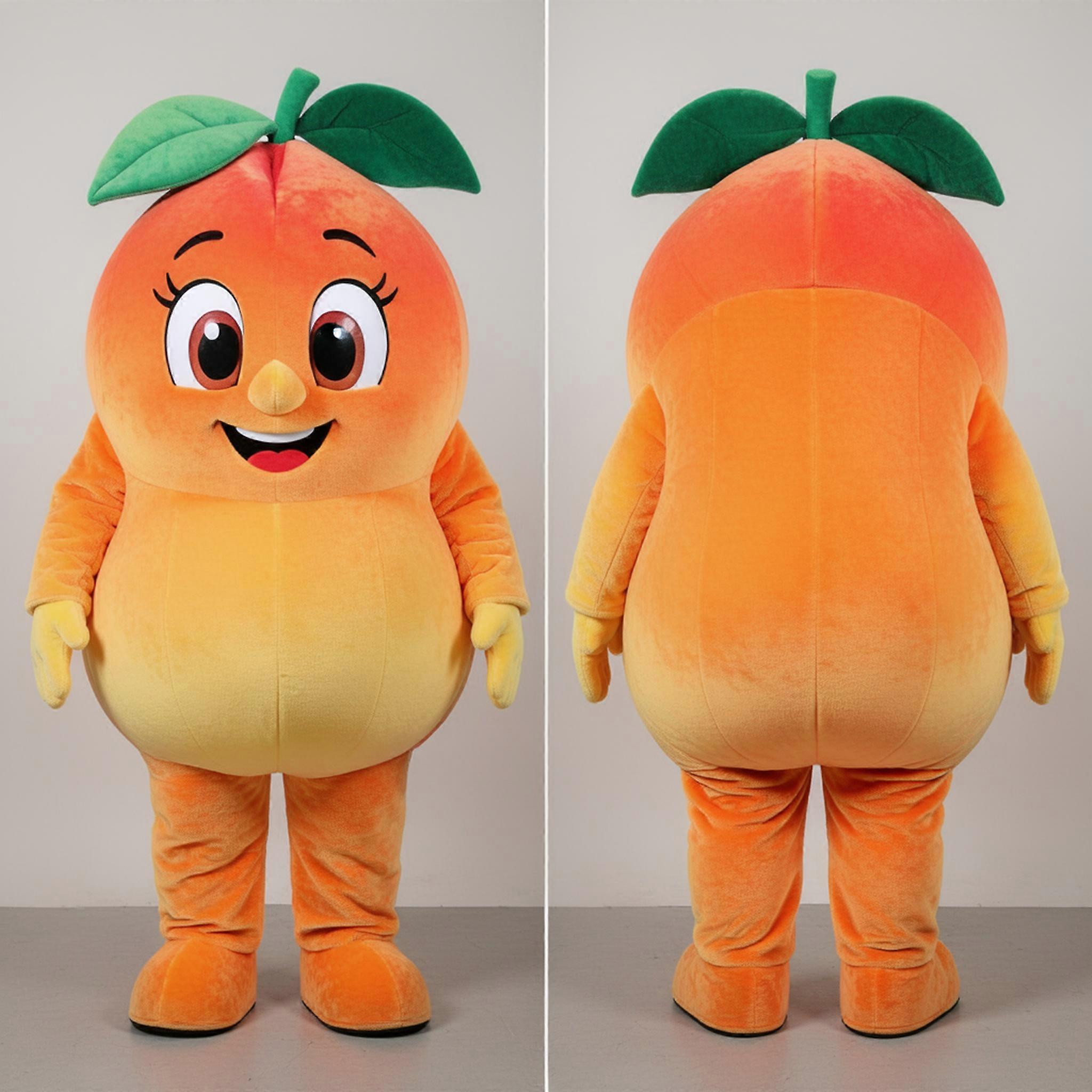 MASTICOT Vibrant Orange Rounded Mango Mascot