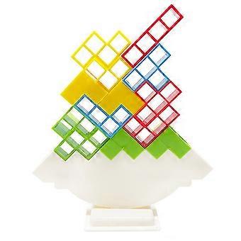 Balance Game Set Colourful Stacking Blocks Interactive Tabletop Party Game Family Fun Durable Plastic 1 Base 1 Stand 16 Blocks For Team Pla 26-27