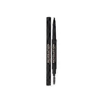 Makeup Revolution Duo Brow Definer Eyebrow Cream Pencil & Brush 2-In-1 Dark Brown 0.25 g