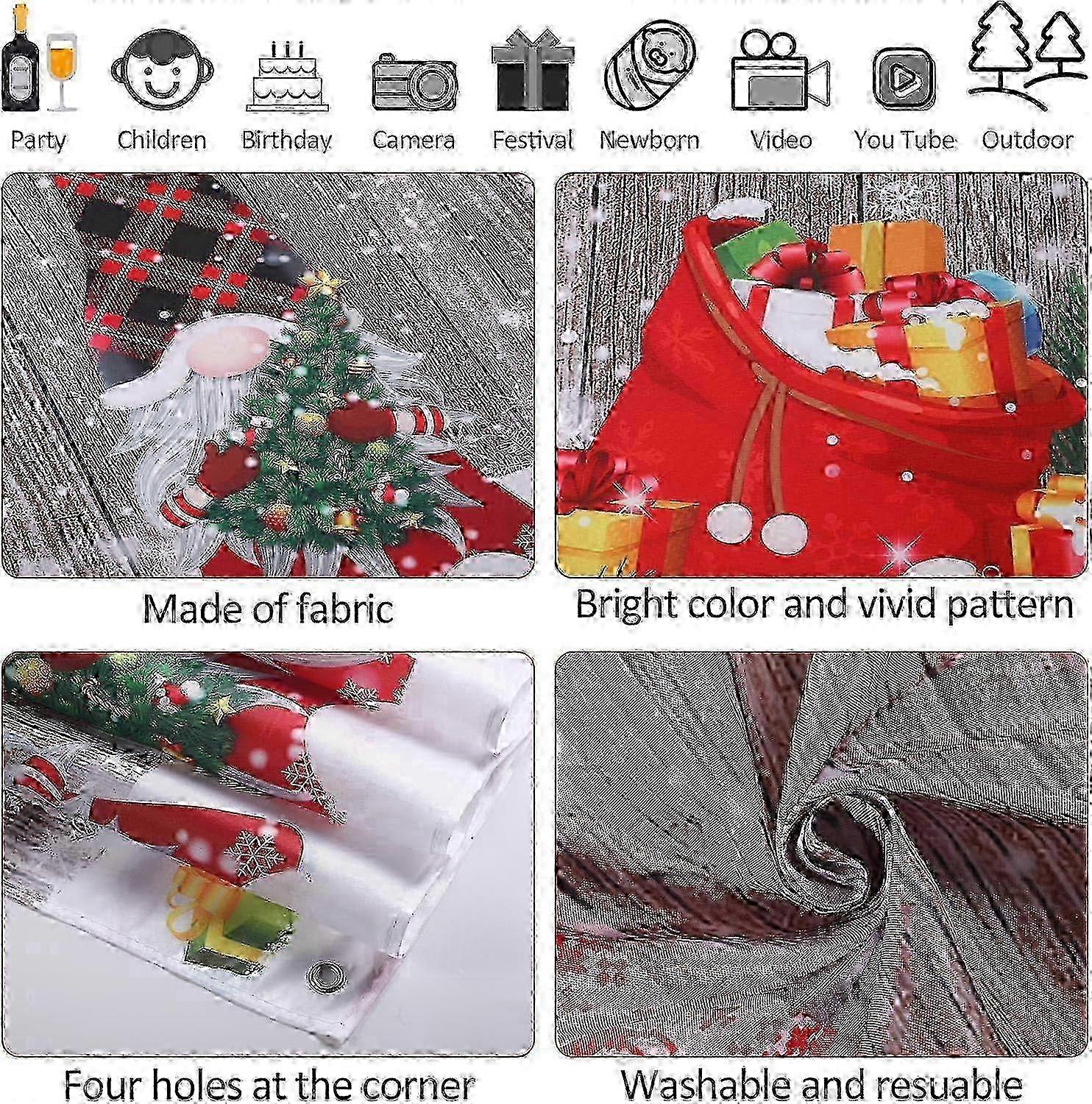 Cardinal & Gifts Christmas Backdrop