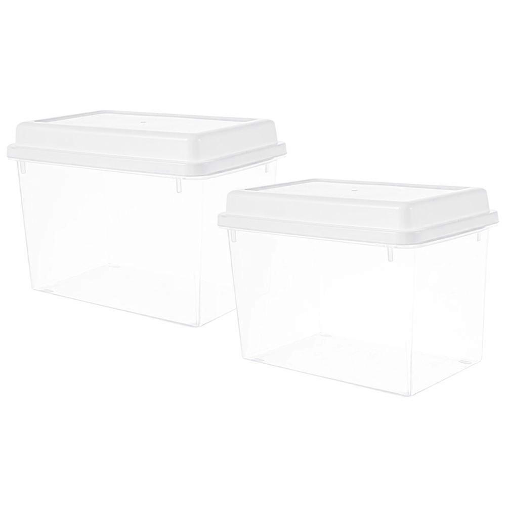 Bread Container Plastic Bread Storage Bin Rectangular Simple Chic 22.00X17.00X15.00CM 2Pcs