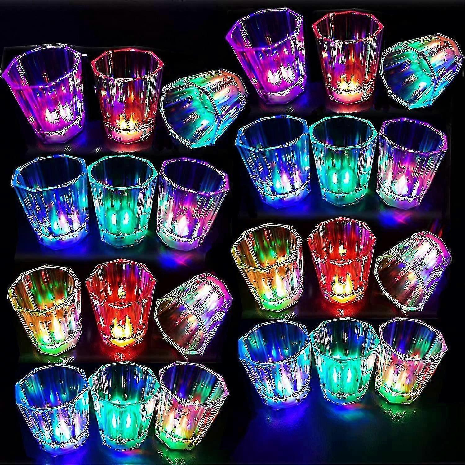 24-Count Acrylic Light-Up Shot Glass Kit