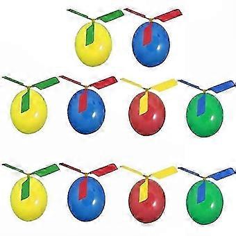 Kids Outdoor Play & Party: 10-Set Balloon Helicopter Launcher Toys, Inertial Power Stem Racers