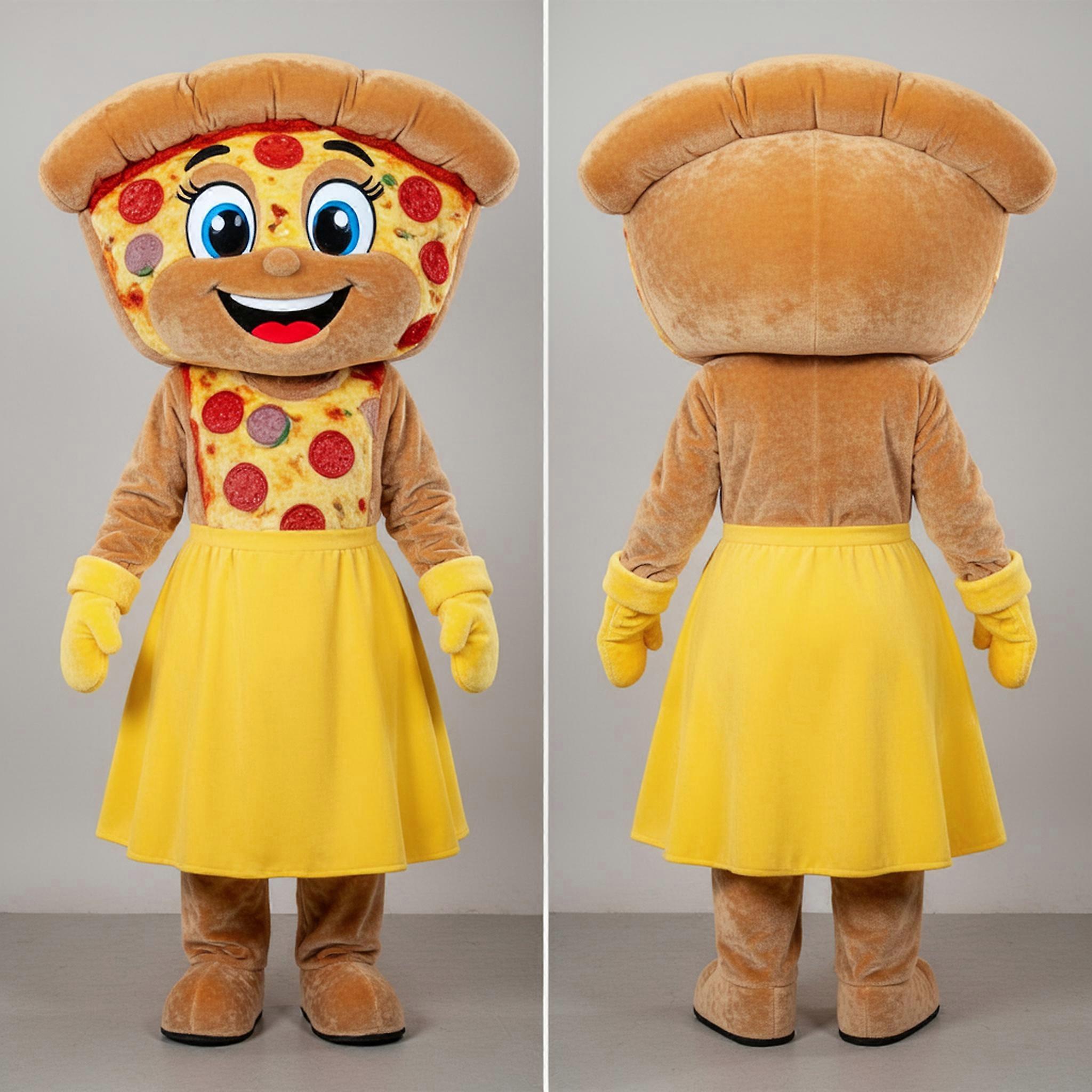 MASTICOT Tan Cheerful Pizza Mascot