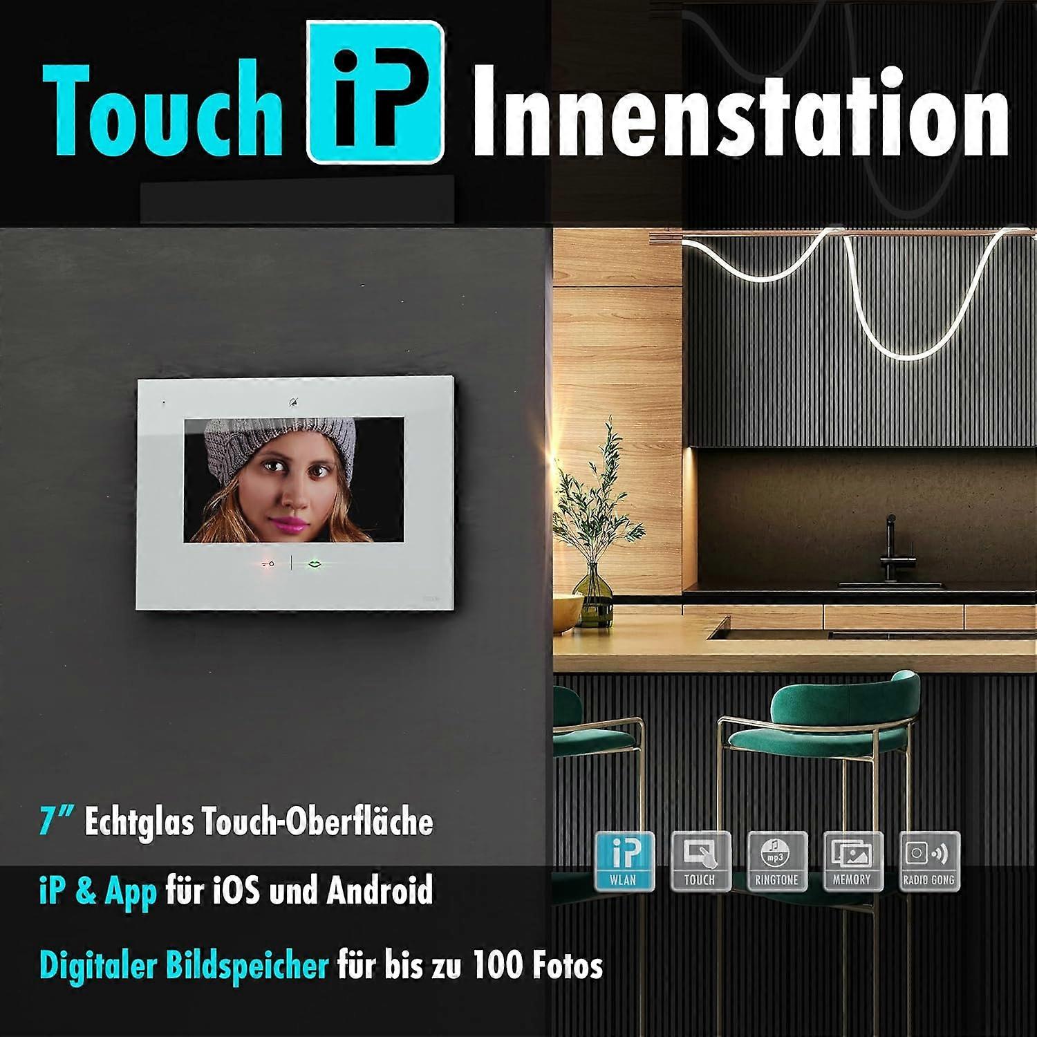 m-e modern-electronics 41269 video-intercom WLAN, draadloze binnenunit wit