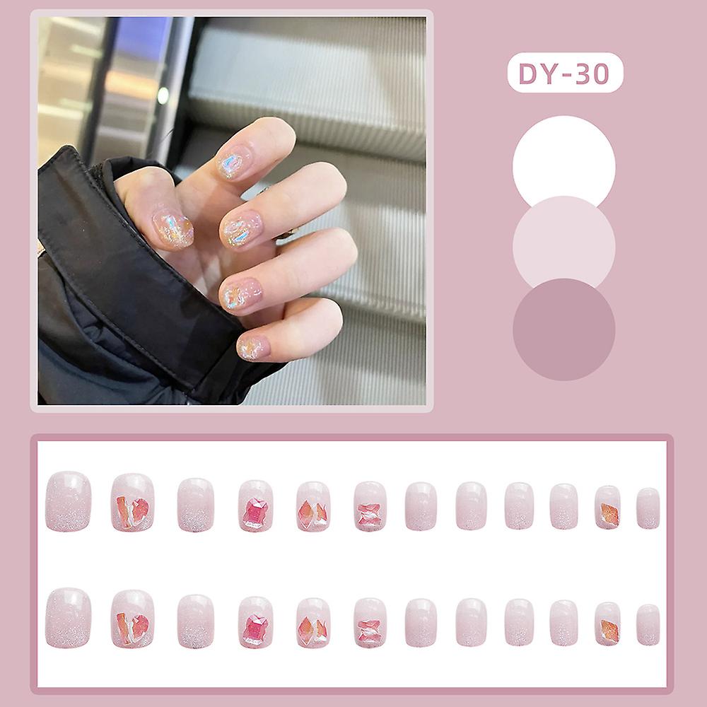 Rhinestones Setting Clear Pink False Manicure Durable & Never Splitting Com