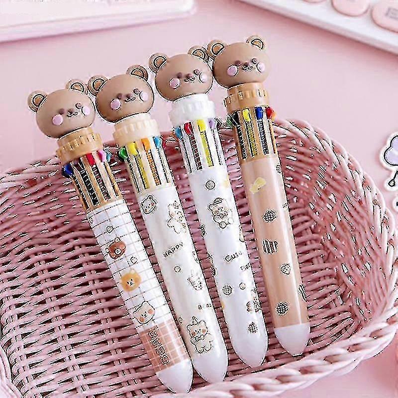 10-Colour Press Ballpoint Pen Set