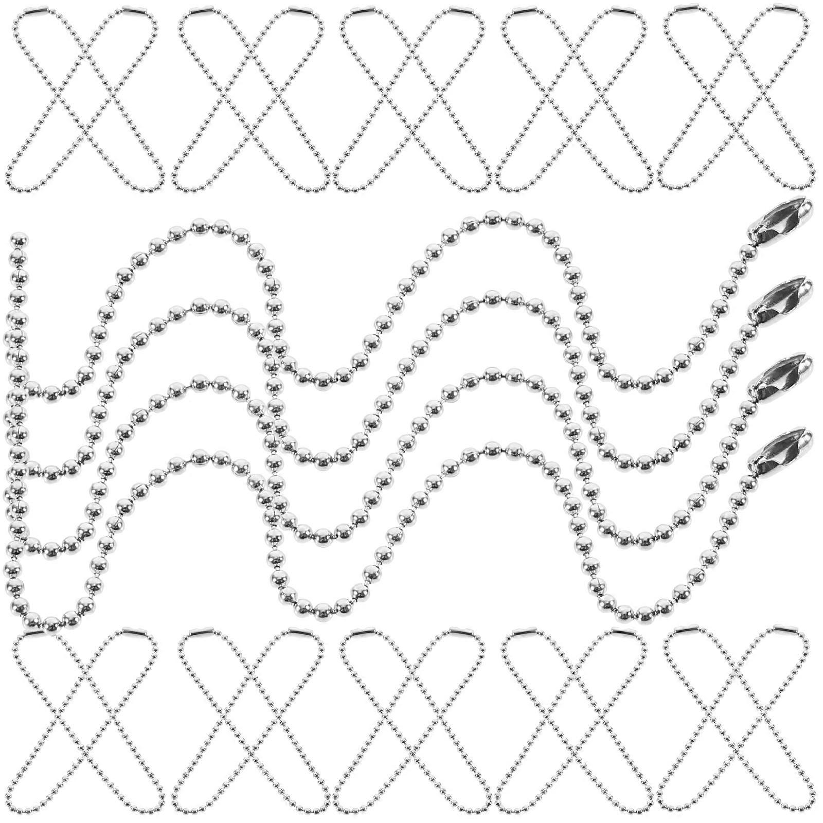 Multi-Function Key Chains Adjustable Tag Chain 100Pcs Silver