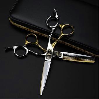 6 Inch Japanese Steel Hair Cutting Scissors Set, Professional Hairdressing Shears with Ultra Sharp Blades and Ergonomic Grip