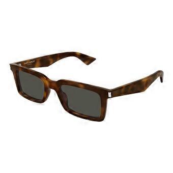 Saint Laurent SL 860 002 Full Rim Tortoise Men Rectangle Sunglasses UV3 Original