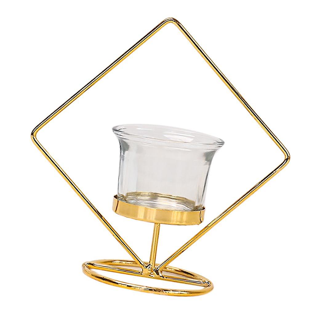Tealight Candle Holder Geometric Candlestick Crafts Decor Square Shape